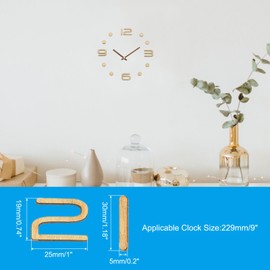 PATIKIL Wooden Clock Numbers Kit, 0.79inch Self Adhesive Clock Numbers Accessories for DIY Digital Clock Number Replacement Parts, Arabic Numerals/Vertical dots