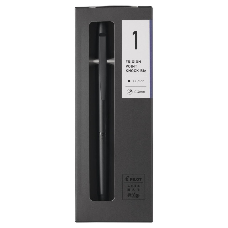 Pilot PLFPKB2314B Frixion Point Knock Biz 0.4, Full Black