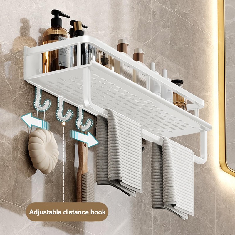 devesanter Shower Shelf, No Drilling, Pack of 2, 40 cm