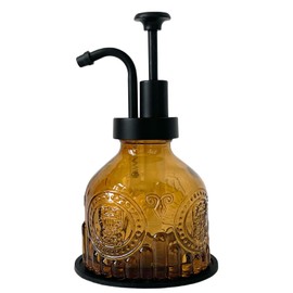 Birugen Vintage Soap Dispenser for Bathroom,Glass Kitchen Soap Dispenser with Pump,Farmhouse Soap Dispenser Antique,Cute Small Liquid Hand Soap Dispenser,Rustic Decorative Dish Soap Dispenser (Brown)