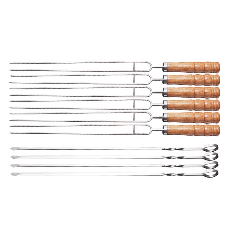 Barbecue Skewers 201 Stainless Steel U Shaped Reusable BBQ Fork