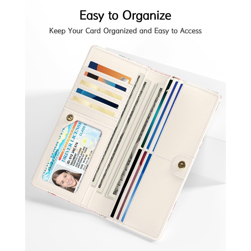 Nipichsha Womens Wallet, RFID Slim Wallets for Women, Thin Ladies