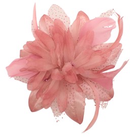 Topkids Accessories Fascinator Hair Clip Wedding Hats Royal Ascot Fascinator On Clear Comb Or Aliceband Suitable for Girls, Women, Ladies (Pink Comb)