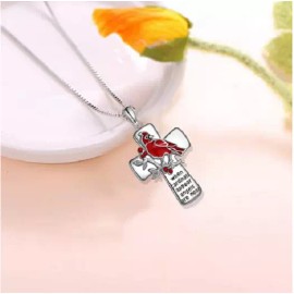 Fashion Jewelry CARDINAL QUOTE LOVE ANGELS CROSS pendant charm German Silver 20" Necklace Women