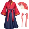 Asian Traditional Dress Kimono Robe for Kids Girls Costume Silk