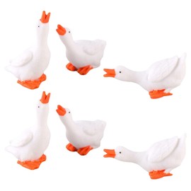 BEOSOFLOY Mini Goose Figurine 6pcs Resin Swan Figurines Micro Moss Landscape DIY Ornament Micro Landscape Dollhouse Decoration