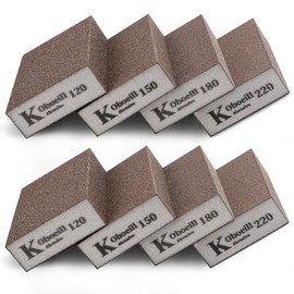 Schleifschwamm Set 120/150/180/220 4 Verschiedene Schleifschwamm Schleifpads Sortiment Schleifblock 8 Stück Schleifklotz Schmirgelpapier Set für Holz Metall Wandschaum Trockenbau