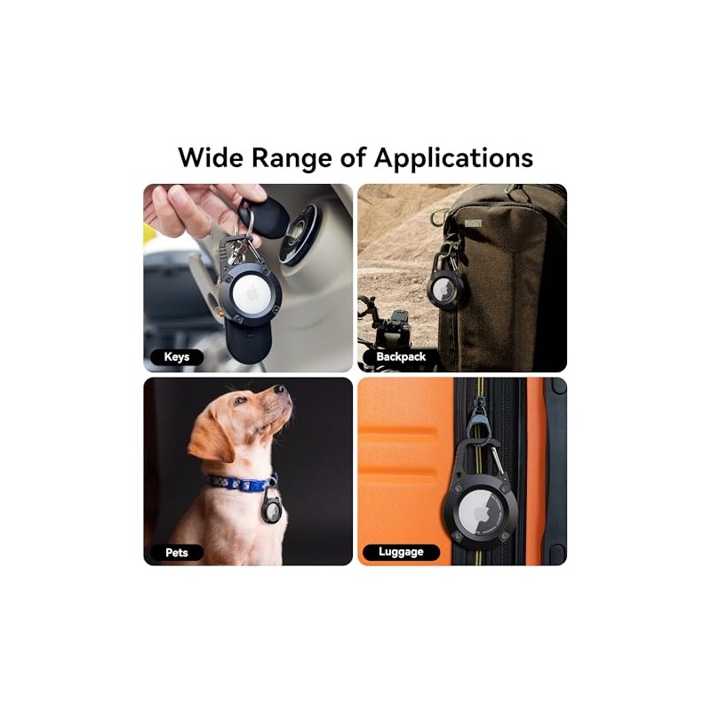 Ultra-Durable AirTag Holder with Carabiner - 2 Pack