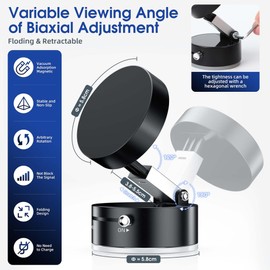 DTOTSFCZF 360° Vacuum Magnetic Suction Cup Phone Holder for Car and A Smooth Surface(Black