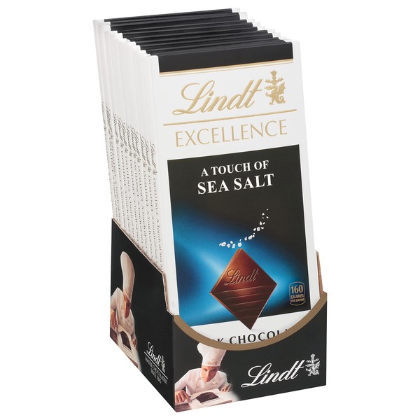 Lindt EXCELLENCE Sea Salt Dark Chocolate Bar, Mother’s Day Chocolate, 3.5 oz. (12 Pack)