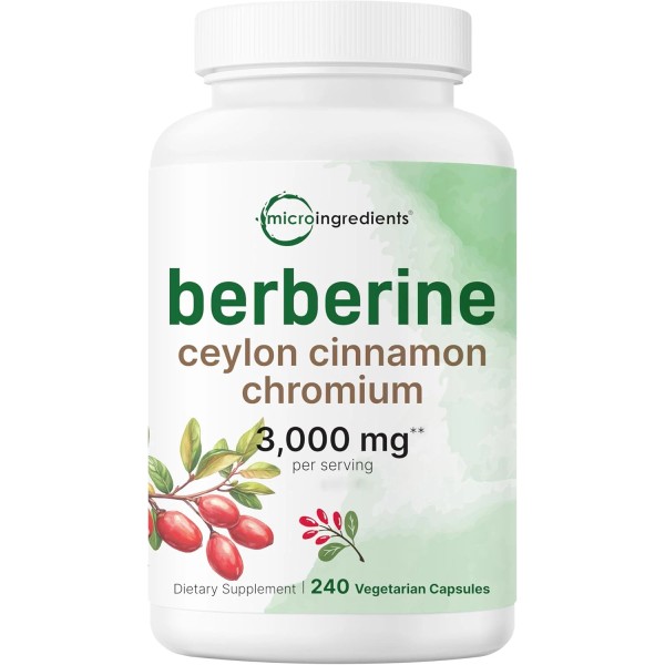 Branded Berberine 3000mg w/ Ceylon Cinnamon & Chromium for Heart