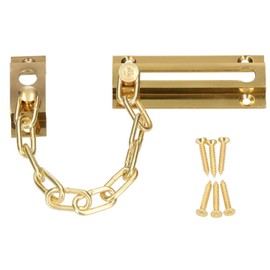 KOTARBAU® Door Chain Lock Gold Welded Door Restrictor Door Lock Chain Holder Burglary Protection Secondary Lock Additional Lock Lockable