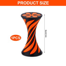 Spiral Cone Toy, Spiral 3D Cone Decompression Toy Impossible Pyramid Pass Through Sculpture 3D Spiral Cone Passthrough Toy for Adults Kids Stress Relaxing (Orange)