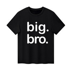 Sanqidu Big BRO Printed Toddler Baby Boy Big Brother T Shirts Tops Older Brother Tees Summer Clothes Outfit (02-Black, 4-5 Years)