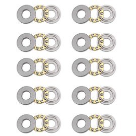 QinDa IND 10 Pcs F8-19M Thrust Ball Bearings, Bearing Steel Thrust Bearing with Washers 8mm Bore 19mm OD 7mm Width,Single Direction