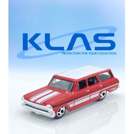Hot Wheels '64 Chevy Nova Wagon (Red & White) 3/5 HW Wagons - 2023-222/250 (Short Card) - COMES IN A KLAS CAR KEEPER PROTECTIVE COLLECTORS CASE - HKH70