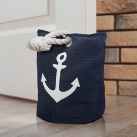Relaxdays Door Stop Anchor Decorative Door Holder Sand Filling Floor Buffer Freestanding H x W x D: 28 x 18 x 9 cm Blue