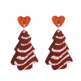 Christmas Tree Earrings Acrylic Holiday Xmas Tree Dangle Earrings Christmas Jewelry Gift for Women