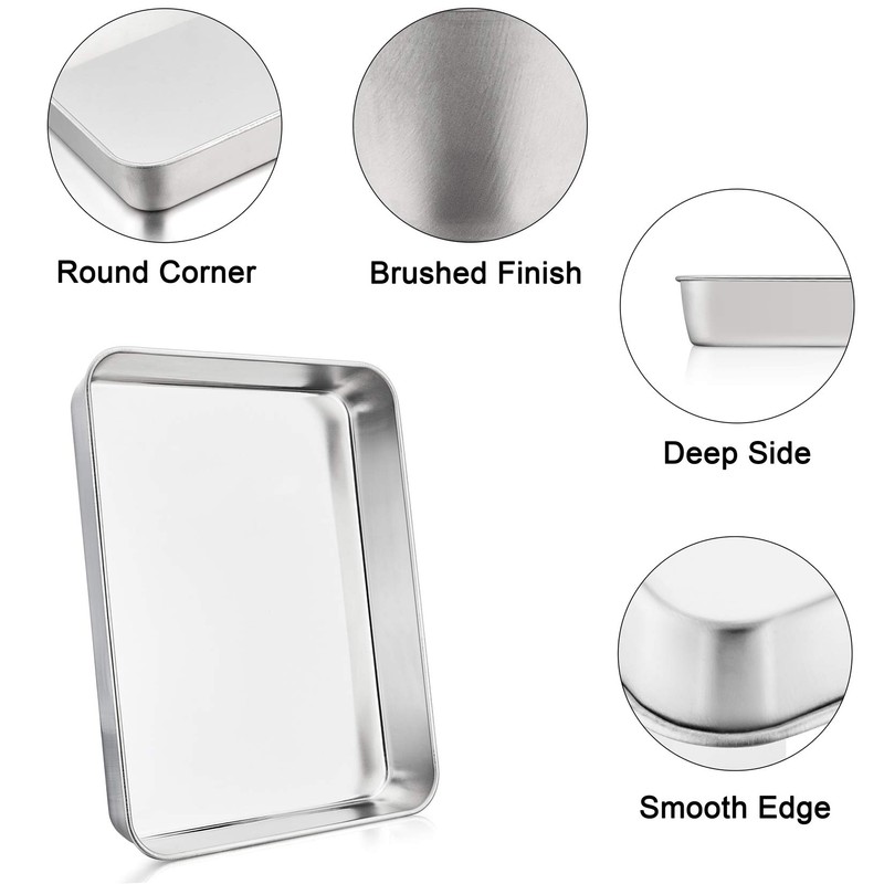 P&P CHEF 10.4 Inch Lasagna Pan, Stainless Steel Sheet Baking