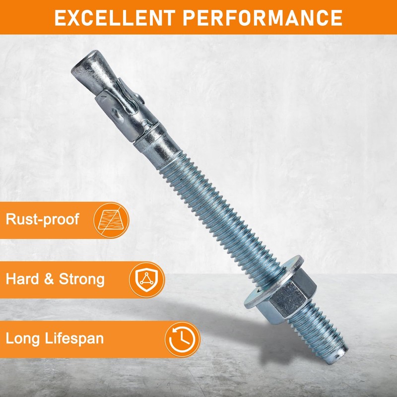 Sieqioor 3/8 x 3 Inch 10 Pack Inch Standard Fasteners
