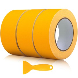 JETOP 3 X Goldband Klebeband 50mm X 50 M, Profi Malerklebeband Breit Abklebeband Maler Goldband Malerkrepp Kreppband Malerband Klebeband Malerarbeiten für Gestochen Scharfe Farbkante