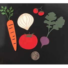 Sizzix 5 Piece Veggie Set Premade Paper Die Cuts Scrapbooking & Cardmaking