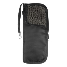 sourcing map Wet Umbrella Bag 11 x 5 Inch Thicker Chenille Foldable Umbrella Case Portable Waterproof Case for Storage for Travel Home Outdoors, Grey, gray