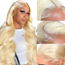 Koiaskral 613 13x6 Lace Front Wig Human Hair Blonde Wig Human Hair 200% Density Transparent Lace Front Wigs Human Hair 613 HD Lace Frontal Wig for Women 26 Inch