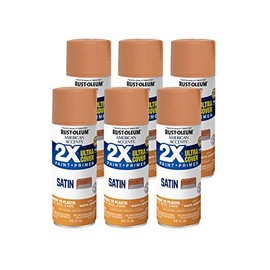 Rust-Oleum 327924-6PK American Accents Spray Paint, 12 oz, Satin Warm Caramel, 6 Pack
