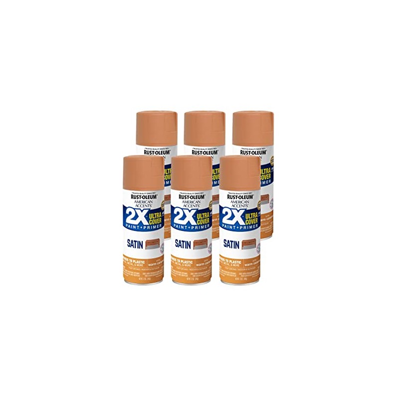 Rust-Oleum 327924-6PK American Accents Spray Paint, 12 oz, Satin Warm