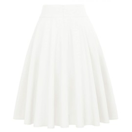 White Skirt for Women Bow Tie Flared Vintage Skirt Size L