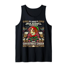 Jack Russell Terrier Christmas Cheer Santa Claus Dog Elf Tank Top