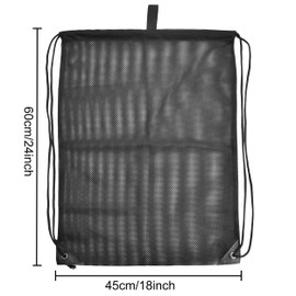 Kestun 2 Packs Drawstring Mesh Bags,Multi Functional Black Mesh Backpack for Gym,Camping,Travel,Swimming