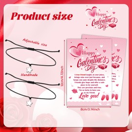 DPKOW Galentines Gifts for Best Friend, 2 Pack Galentine's Day Cards Bracelets Friendship Gift BFF Valentines Gift for Her