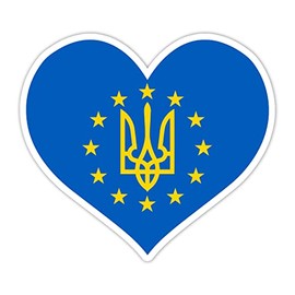 Ukraine Flag Stars Vinyl Sticker Auto Car Truck Wall Laptop | Sticker | 5.5" Wide