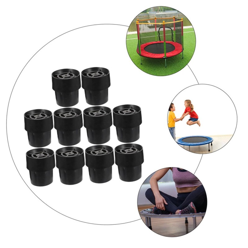 TEHAUX 10Pcs Wear Resistant Rubber Trampoline Leg Caps Non Slip