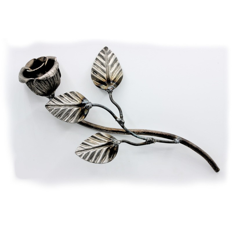 UHRIG Wrought Iron Rose, Decorative Flower Made of Steel, Garden