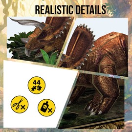 National Geograohic - 3D Puzzle Triceratops | 3D Puzzle for Children and 3D Puzzle Adults | Dinosaur Puzzle 3D | Children's Toy | 44 Pieces