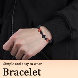Basketball Cross Bracelet for Men Sport Lover Gifts Religious Catholic Christian Basketball Gifts for Husband Boyfriend Fiance Birthday Christmas Gift Ideas Basketballs Sport Player Gift for Him Hubby