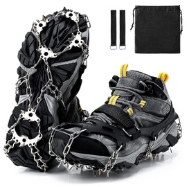 Aizen Snow Spikes, 24 Claws, Chain Spikes, Stainless Steel, Lightweight, For Soles, Climbing, Hiking, Commuting, Snow Mountains, Snow Roads, Frozen, Ice, Ice, Anti-Slip, Fall Prevention, Storage Bag