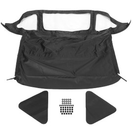 KUAFU Convertible Soft Top Replacement Compatible with 1971-1981 Triumph Spitfire Soft Roof w/Clear Plastic Window Sailcloth Vinyl - Black