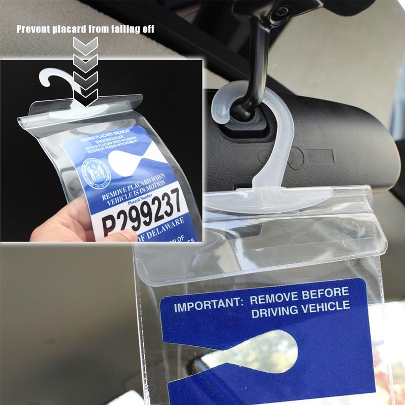 Suvnie 2 PCS Handicap Placard Holder, Ultra Transparent Disabled Parking