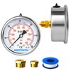 Hansfelds Pressure Gauge 0-60 Bar/PSI 63mm Dial Liquid Filled 1/4"