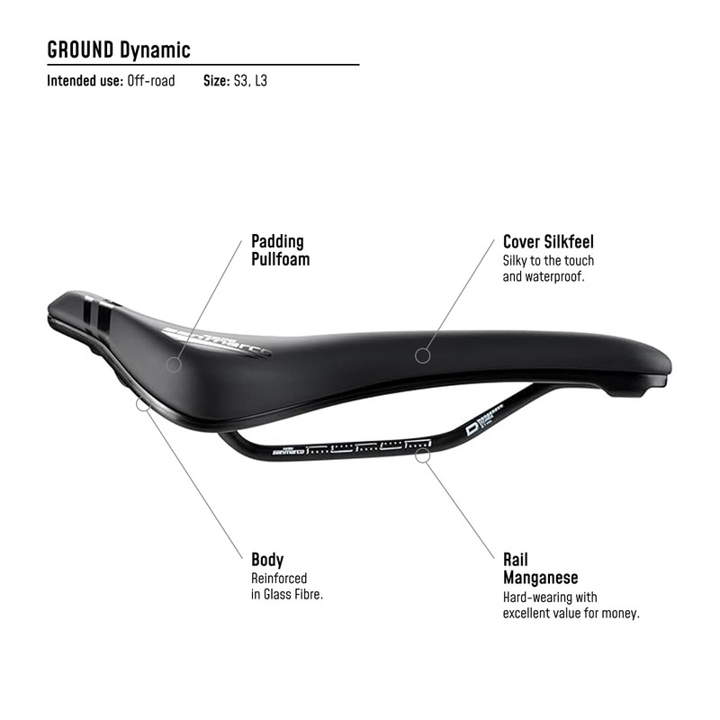 Selle San Marco Ground Dynamic Saddle: Black/Black L3