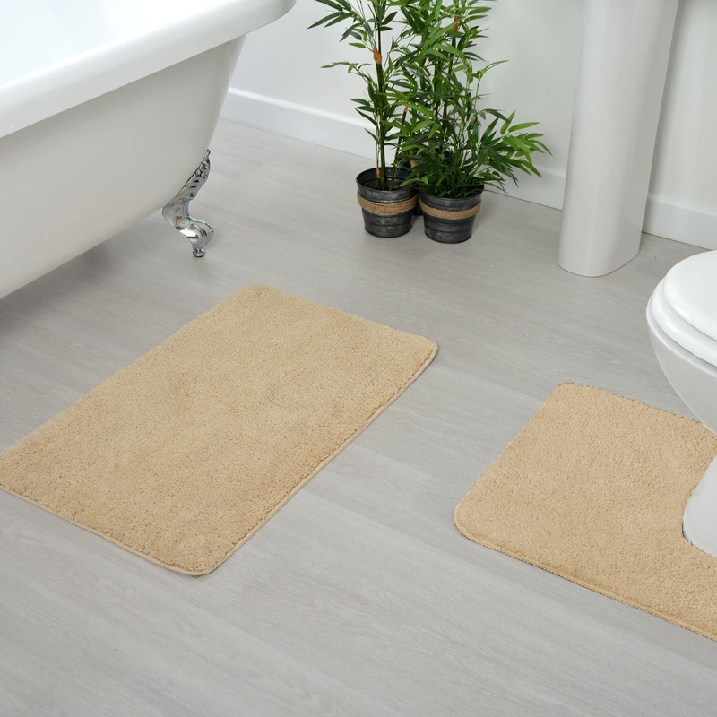Allure Luxury Deep Pile Microfibre Bath Mat, Non-Slip, 50 x