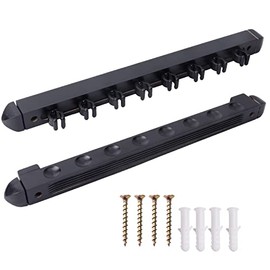 6/8/12 Pool Cue Wall Mounted Rack. Billiard Cue Sticks Wall Rack (Several Colors Available) (8 Cue - Black)