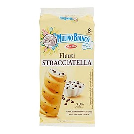 Mulino Bianco Merendine Flauti alla Stracciatella, Snack Dolce per la Merenda - 280 g