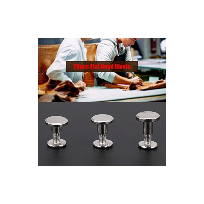 20 unids Durable Latón Roscado Cabeza Plana Tuerca Clavos Remaches