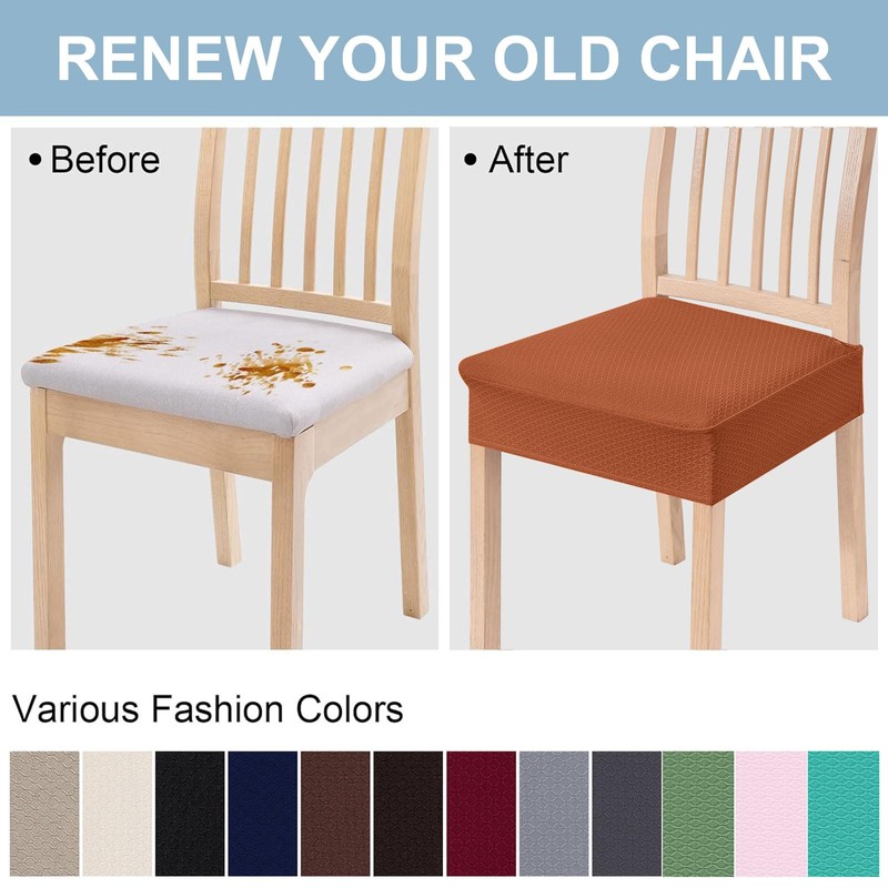 Smiry Stretch Jacquard Seat Covers for Dining Room Chairs Set