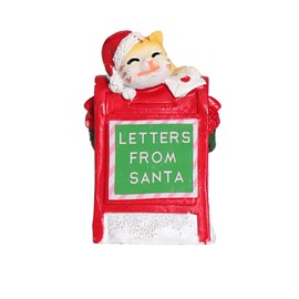 UMESONG Christmas Village Accessories Cat Mailbox Village Set Cute Kitty Collection Resin Statues for Vacations Home Christmas Decorations